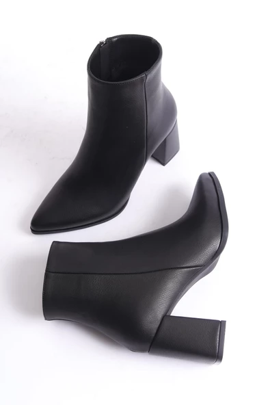 Kairobi Siyah Mat Kalın Topuklu Bot - Resim 2