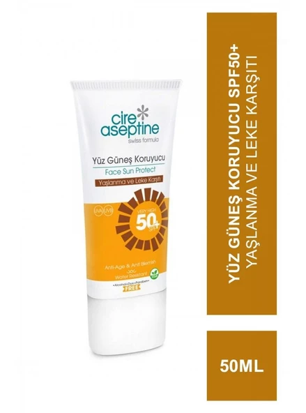 Cire Aseptine Sun Yüz Güneş Koruyucu Yaşlanma ve Leke Karşıtı Krem 50 SPF 50ml