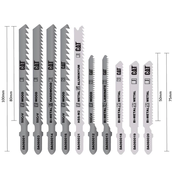 Cat Da06903 10 Parça Profesyonel Metal/Ahşap Hassas/Kaba Kesim Dekupaj Testere Ucu - 4
