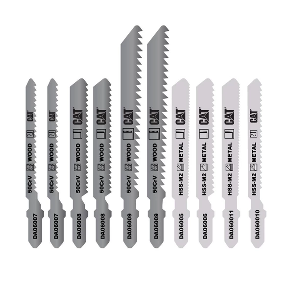 Cat Da06901 10 Parça Profesyonel Metal/Ahşap Hassas/Kaba Kesim Dekupaj Testere Ucu - 3