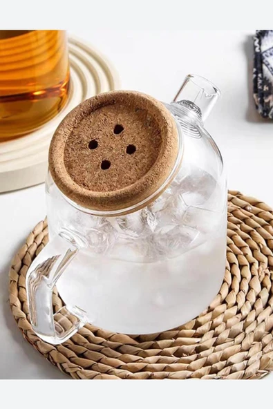 Çiftçiler Leyna  Mantar Kapak Çok Amaçlı Cam Sürahi 750ML 156672 - 3