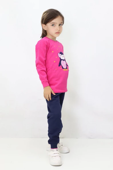 Kız Çocuk Baskılı Pijama Takımı - 7
