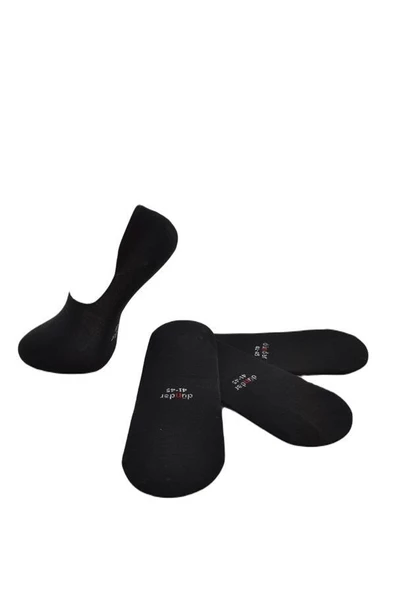 Dündar Erkek Plus 4 lü Topuk Destek Silikonlu Dikişsiz Kokulu Bambu Babet Çorap - Resim 3