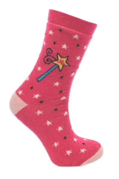 Kız Çocuk Havlu Çorap Sihirli Değnek Desenli 5-6 Yaş Vkr - 9