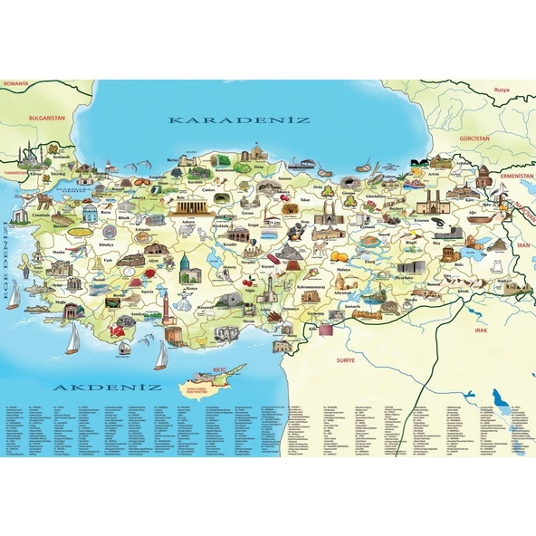 Türkiye Kültür Haritası Eğitici Puzzle/Yapboz 100 Parça - Resim 4