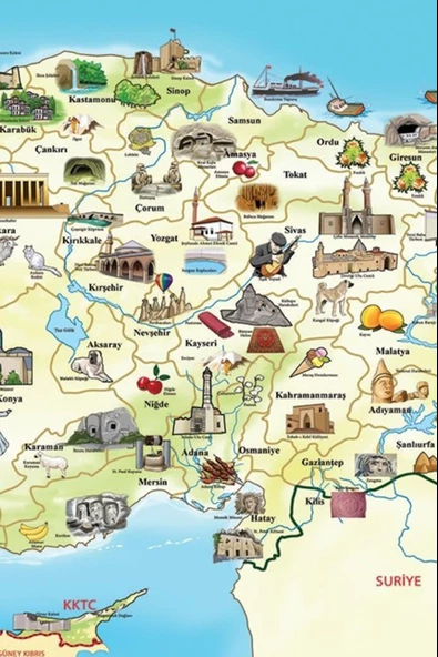 Türkiye Kültür Haritası Eğitici Puzzle/Yapboz 100 Parça - Resim 3