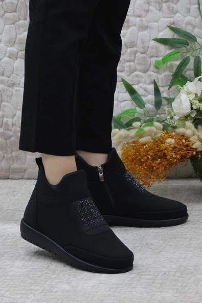 Mehmet Mete 4239 Comfort Taş Detaylı Fermualı Kaymaz Taban Kadın Bot - 3