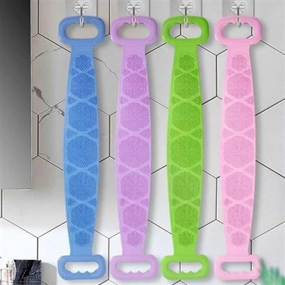 BUFFER® Çift Taraflı Banyo Hamam Lifi Silikon Masajlı Yumuşak Duş Lifi Uzun Ömürlü Hazır Banyo Keses - 10