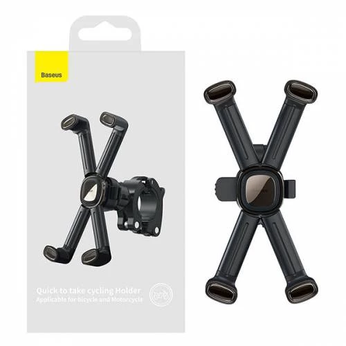 Baseus 360 Derece Dönebilen Bisiklet ve Motosiklet Telefon Tutucu 4.7-6.7 inç - 6