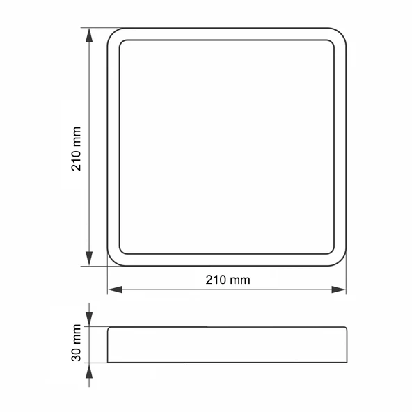 WONDEKS 18W SIVA ÜSTÜ KARE LED PANEL GÜNIŞIĞI - 2