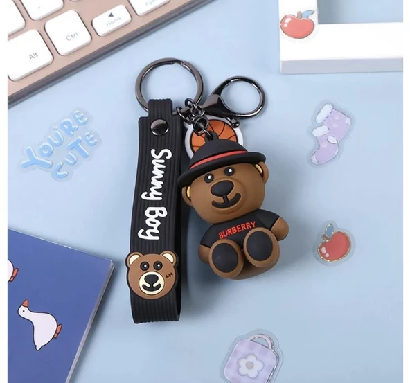 Sevimli Ayı Bear Silikon Anahtarlık Çanta Süsü - 2