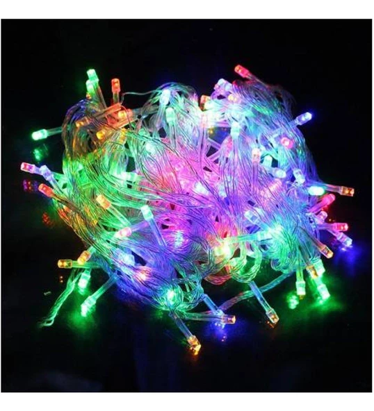 100 Ledli 8 Fonksiyonlu Karışık Renkli Rgb Led Lamba Fişli - 3