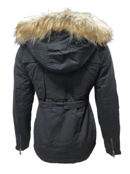 Tmberline Tb3435 Kadın Gabardin Kapüşonu Kürklü Kısa Boy Mont - 3