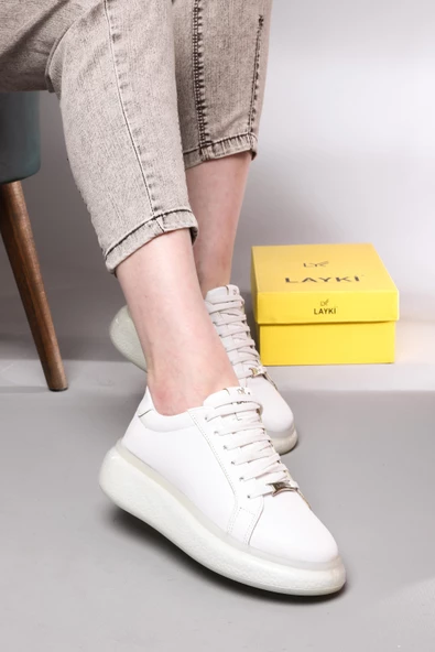 Lovels Beyaz Renkli Şeffaf Tabanlı Kadın Spor Ayakkabı - 2