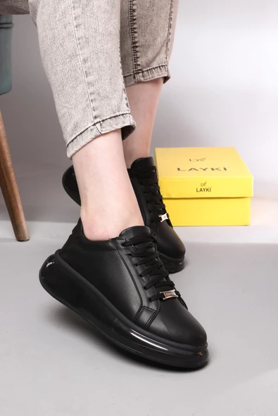 Lovels Siyah Renkli Şeffaf Tabanlı Kadın Spor Ayakkabı - 2