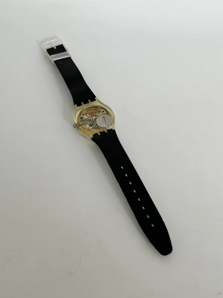 Swatch Gutenberg 35mm Silikon Kordon 1992 Vintage Kol Saati (S-010) - Resim 7