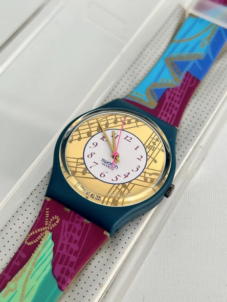 Swatch Palco 35mm Silikon Kordon 1992 Vintage Kol Saati (S-002) - Resim 5