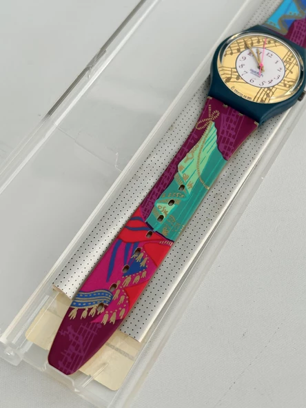 Swatch Palco 35mm Silikon Kordon 1992 Vintage Kol Saati (S-002) - Resim 7
