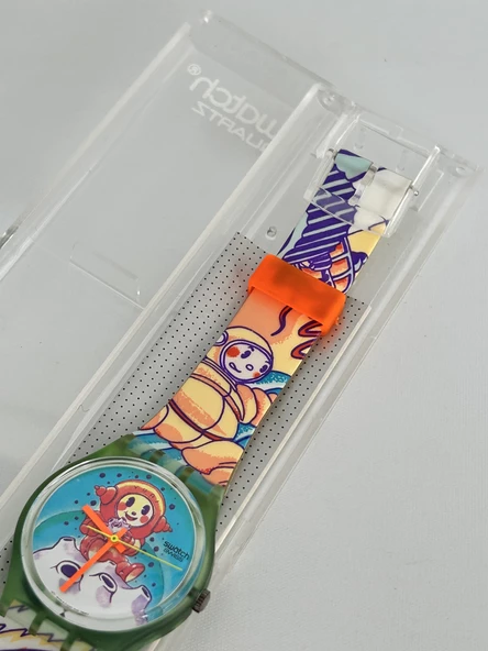 Swatch Yuri 35mm Silikon Kordon 1992 Vintage Kol Saati (S-004) - Resim 6