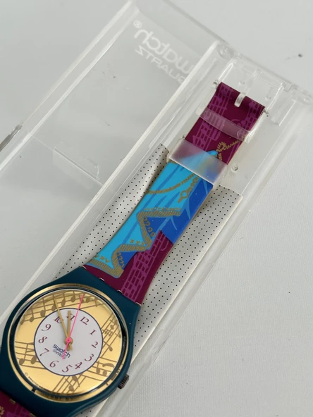 Swatch Palco 35mm Silikon Kordon 1992 Vintage Kol Saati (S-002) - Resim 6