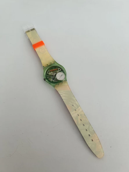 Swatch Yuri 35mm Silikon Kordon 1992 Vintage Kol Saati (S-004) - Resim 8
