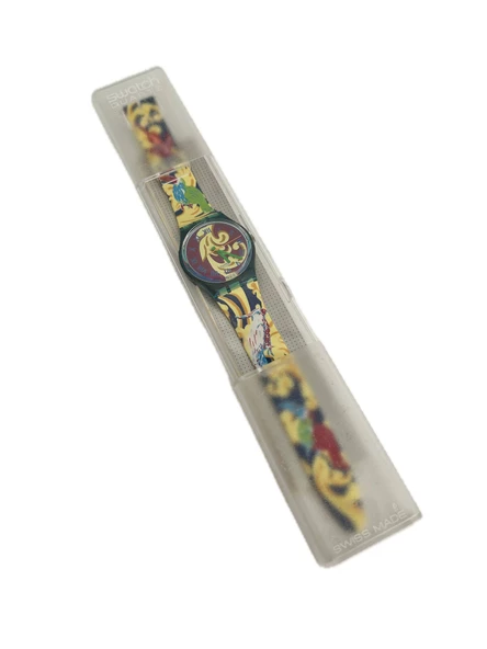 Swatch Perroquet 35mm Silikon Kordon 1992 Vintage Kol Saati (S-009)