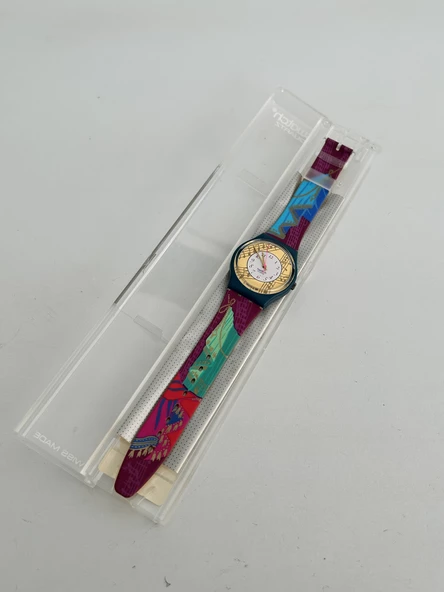 Swatch Palco 35mm Silikon Kordon 1992 Vintage Kol Saati (S-002) - Resim 4