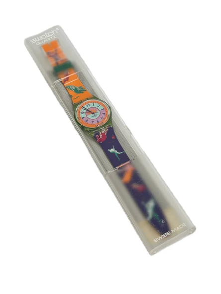 Swatch Curling 35mm Silikon Kordon 1992 Vintage Kol Saati (S-011) ürün görseli