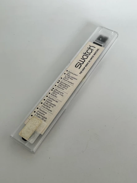 Swatch Gutenberg 35mm Silikon Kordon 1992 Vintage Kol Saati (S-010) - Resim 3