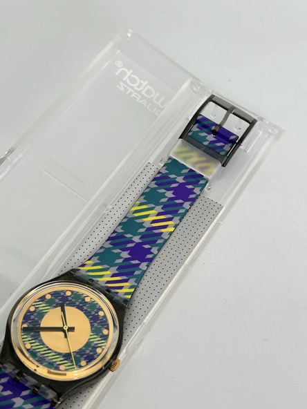 Swatch Tailleur 35mm Silikon Kordon 1992 Vintage Kol Saati (S-006) - Resim 6