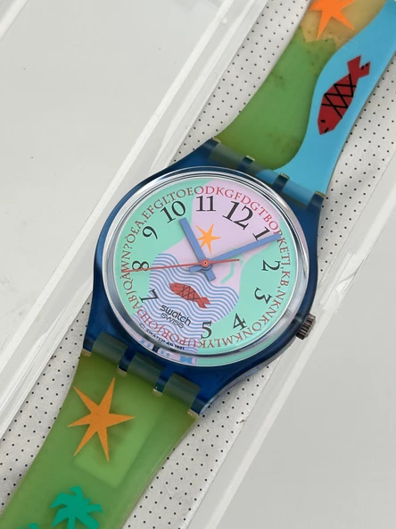 Swatch Hookipa 35mm Silikon Kordon 1992 Vintage Kol Saati (S-016) - 4
