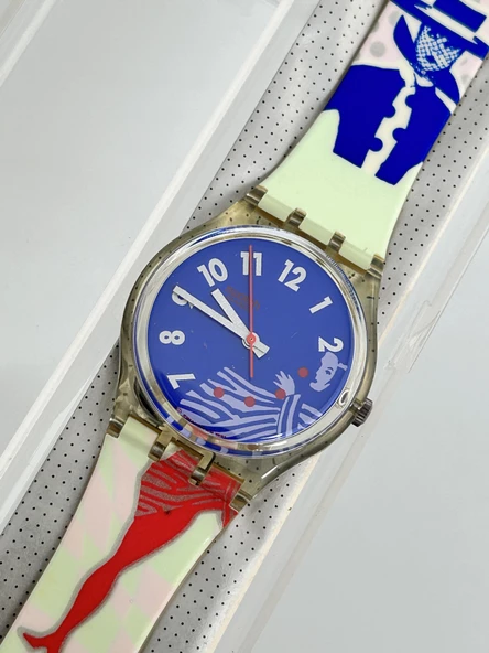 Swatch Gruau 35mm Silikon Kordon 1992 Vintage Kol Saati (S-013) - 4