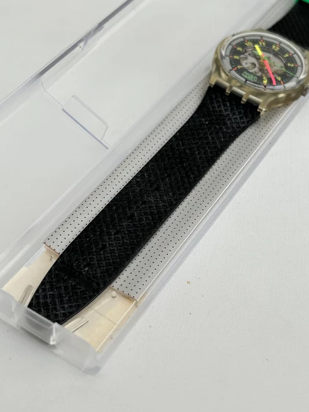 Swatch Black Line 35mm Silikon Kordon 1992 Vintage Kol Saati (S-017) - 5