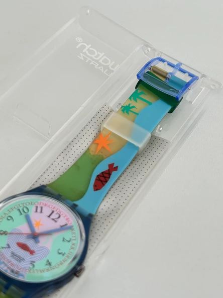 Swatch Hookipa 35mm Silikon Kordon 1992 Vintage Kol Saati (S-016) - 5