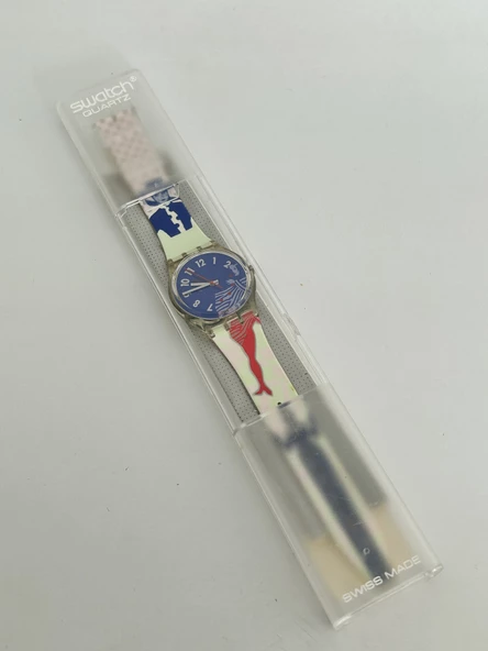 Swatch Gruau 35mm Silikon Kordon 1992 Vintage Kol Saati (S-013) - 2