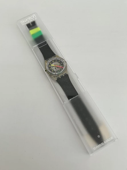 Swatch Black Line 35mm Silikon Kordon 1992 Vintage Kol Saati (S-017) - 2