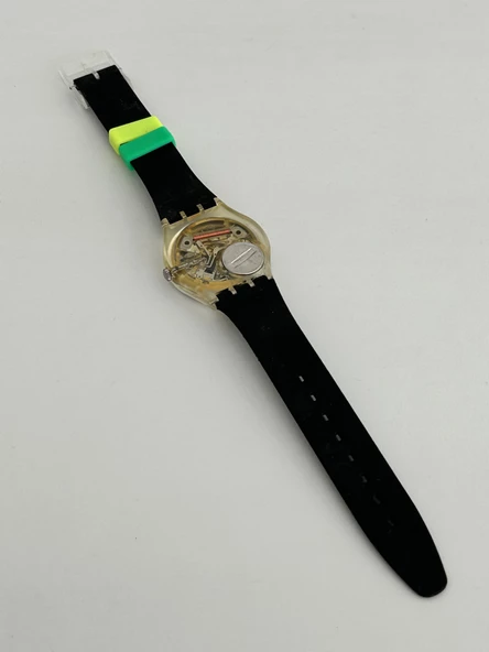 Swatch Black Line 35mm Silikon Kordon 1992 Vintage Kol Saati (S-017) - 6
