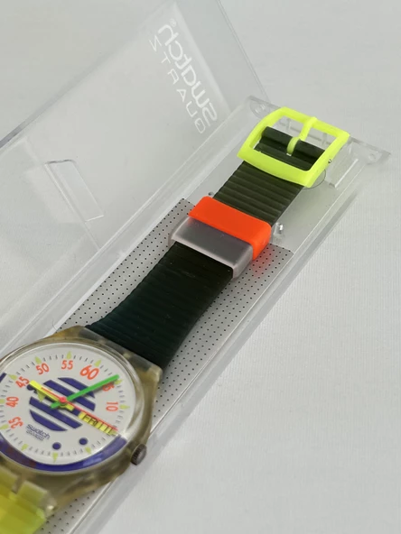 Swatch High Pressure 35mm Silikon Kordon 1992 Vintage Kol Saati (S-022) - Resim 5