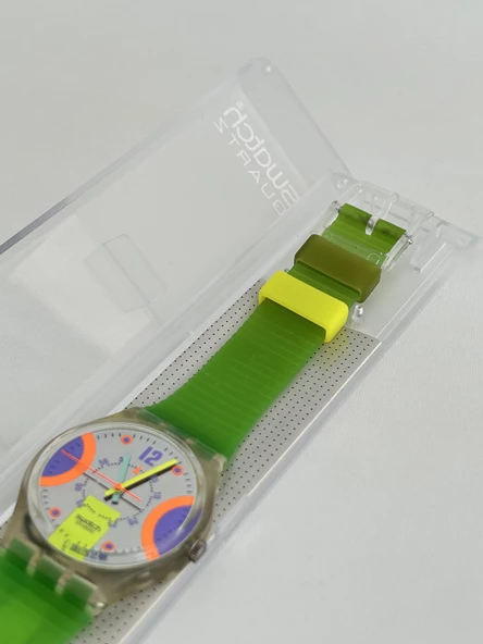 Swatch Stream 35mm Silikon Kordon 1992 Vintage Kol Saati (S-021) - Resim 5
