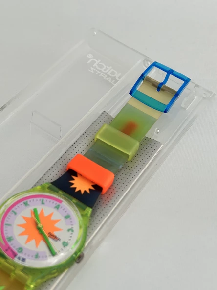 Swatch Artic Star 35mm Silikon Kordon 1992 Vintage Kol Saati (S-020) - Resim 5