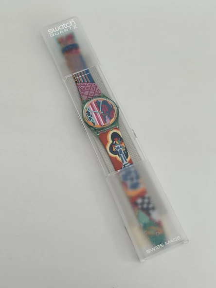 Swatch Mogador 35mm Deri Kordon 1992 Vintage Kol Saati (S-023) - Resim 2