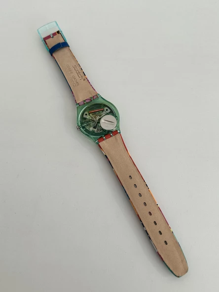 Swatch Mogador 35mm Deri Kordon 1992 Vintage Kol Saati (S-023) - Resim 5