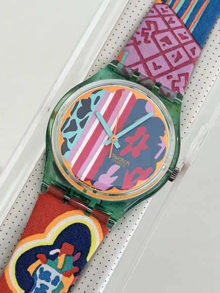 Swatch Mogador 35mm Deri Kordon 1992 Vintage Kol Saati (S-023) - Resim 4