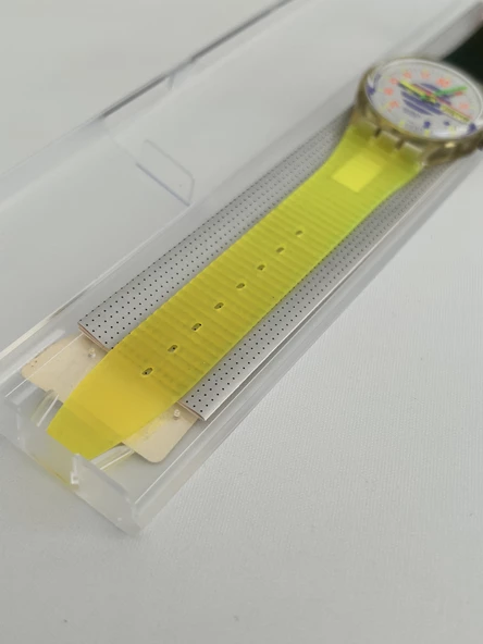 Swatch High Pressure 35mm Silikon Kordon 1992 Vintage Kol Saati (S-022) - Resim 6