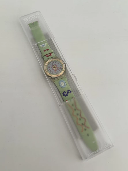 Swatch Cuzco 35mm Deri Kordon 1992 Vintage Kol Saati (S-026) - Resim 2