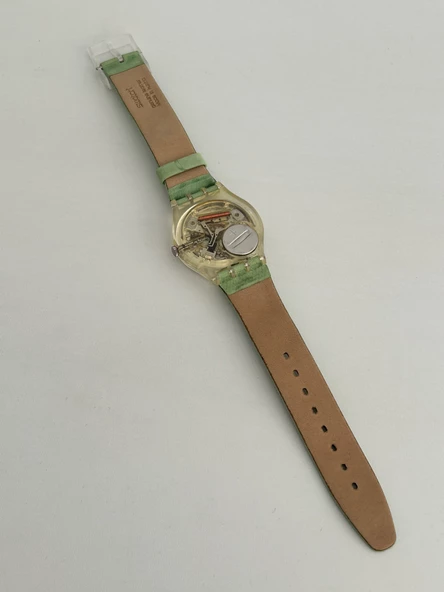 Swatch Cuzco 35mm Deri Kordon 1992 Vintage Kol Saati (S-026) - Resim 7