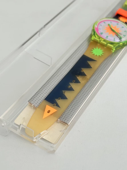 Swatch Artic Star 35mm Silikon Kordon 1992 Vintage Kol Saati (S-020) - Resim 6