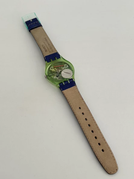 Swatch Mazzolino 35mm Deri Kordon 1992 Vintage Kol Saati (S-027) - Resim 7