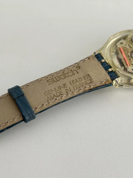 Swatch Delave 35mm Deri Kordon 1992 Vintage Kol Saati (S-028) - Resim 8