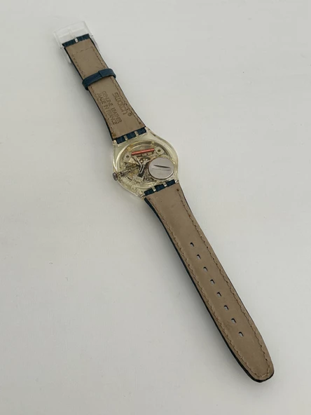 Swatch Delave 35mm Deri Kordon 1992 Vintage Kol Saati (S-028) - Resim 7